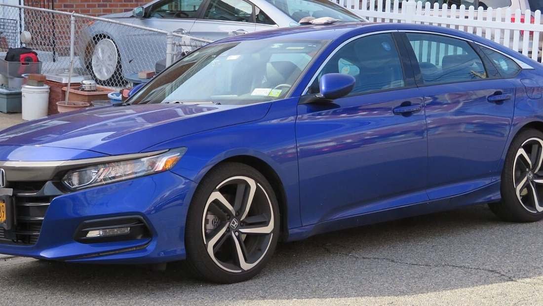 A sedan seen from the front